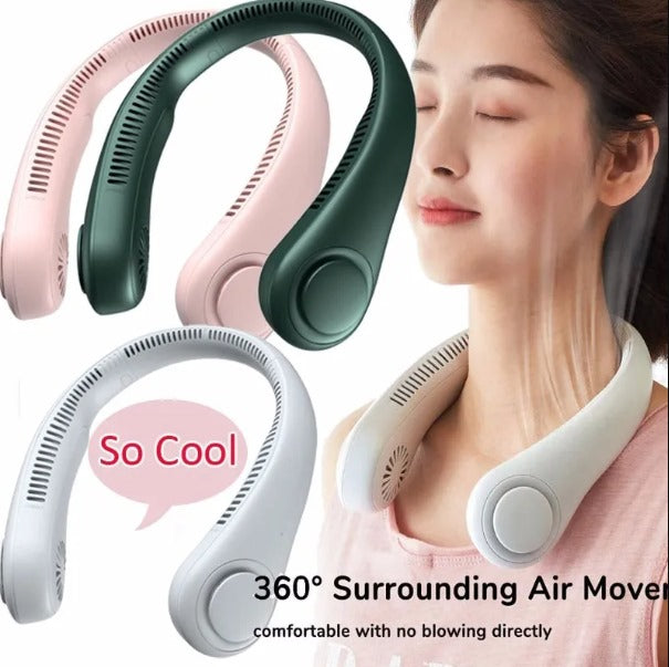 Portable Bladeless Hanging Neck Fan | Hands-Free Personal Cooling Fan for Travel, Office & Outdoor Use